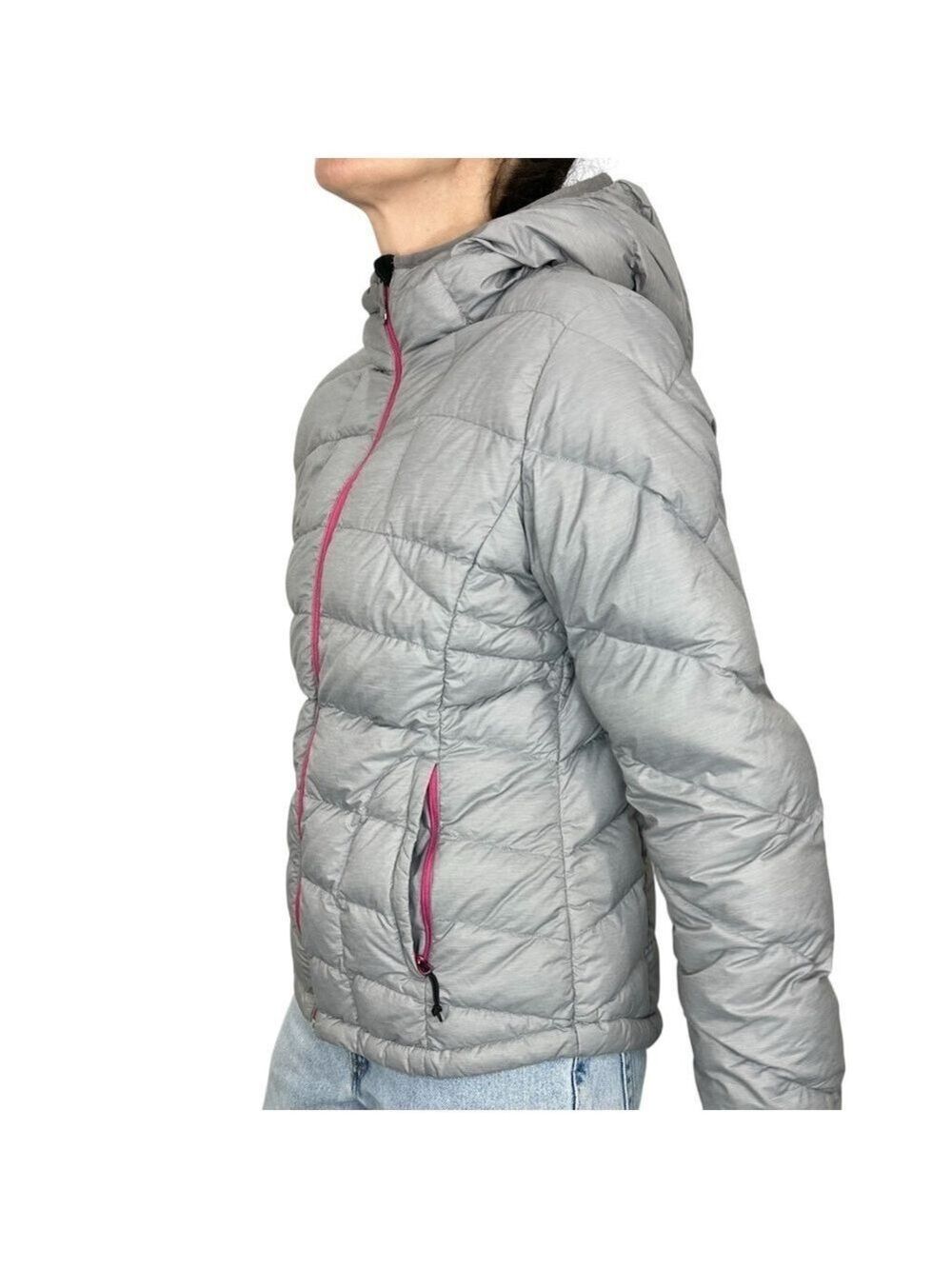 Lole Montreal grey down feather lightweight hooded puffer jacket M 8-10
